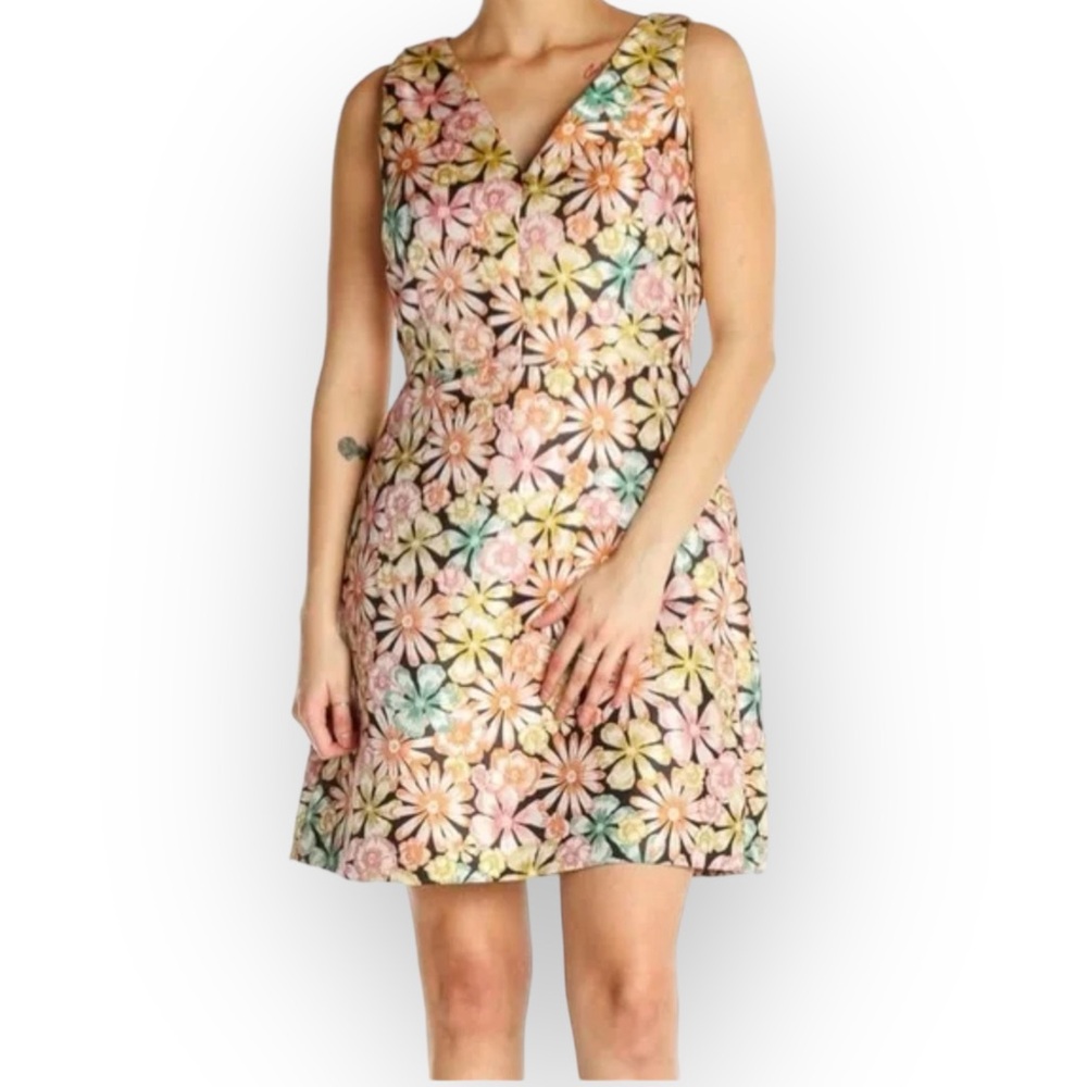 NWT Banana Republic Embroidered Floral Sleeveless Shift Dress Size 10 Medium